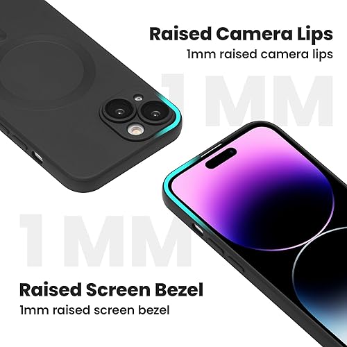 Miniatura 6 de ZCDAYE Funda magnética para iPhone 14, iPhone 14, compatible con Magsafe silicona líquida suave, antiarañazos, a prueba de golpes, funda protectora