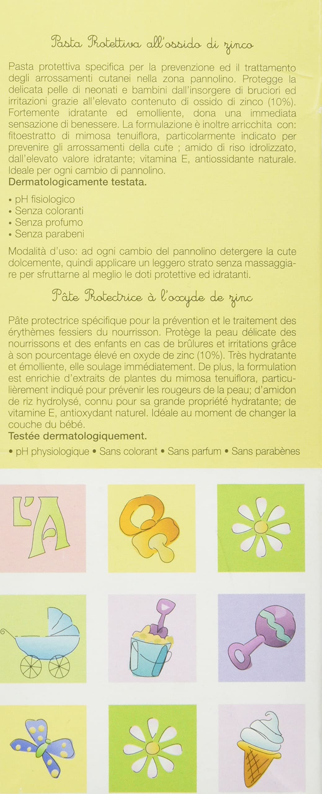L'AMANDE Pasta Cambio Pannolino Neonati e Bambini all'Ossido di Zinco, Crema Pannolino Protettiva 150 ml