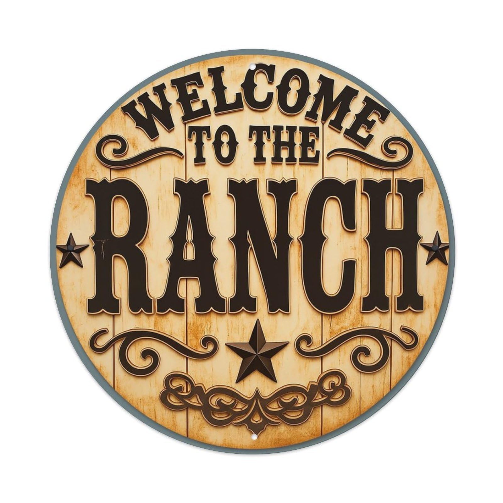 Welcome To The Ranch Sign Tin Sign Metal Poster Vintage Metal Signs for Home Man Cave Bar Cafe Kitchen laundry room Wall Decorations 8x8 inches