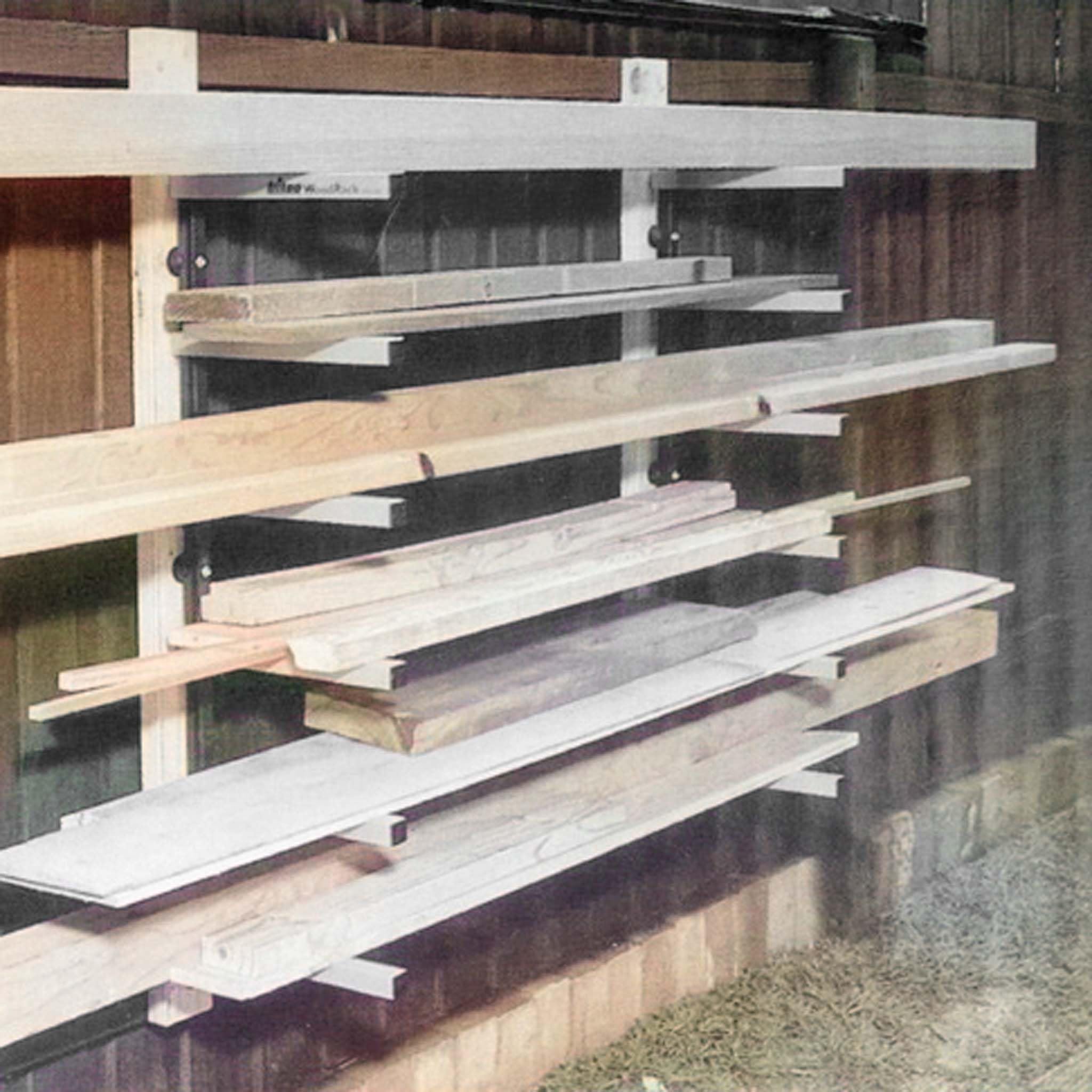 XPOtool 2X estantería para Madera con 3 Niveles 150kg de Acero Cantilever para Madera 50kg por Nivel