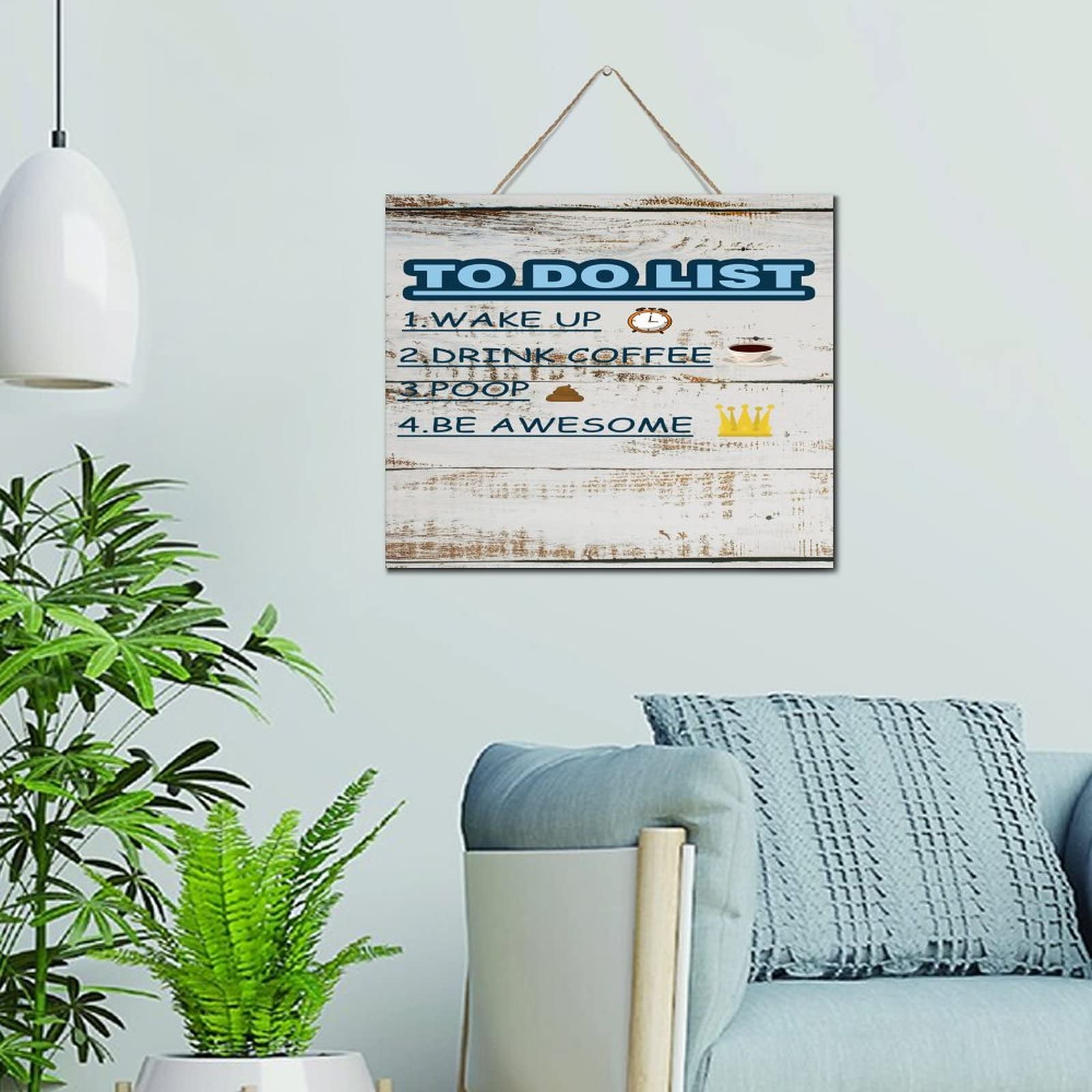 Plaque murale en bois vintage To Do List avec effet patiné authentique