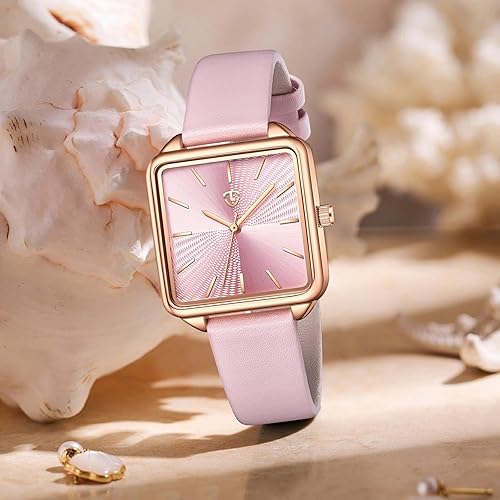 Miniatura 3 de Relojes para mujer, reloj cuadrado de cuero para mujer con elegante diseño de esfera elegante, reloj impermeable diario, reloj analógico de cuarzo