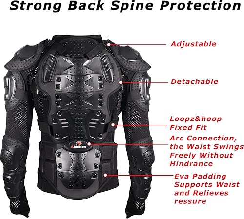 Miniatura 3 de RIDBIKER Motorcycle Jacket Full Body Armor, Chest Protection Dirt Bike Gear for Men Motorcycle Gear Motorcycle Armor Motocross MTB Racing Off-Road