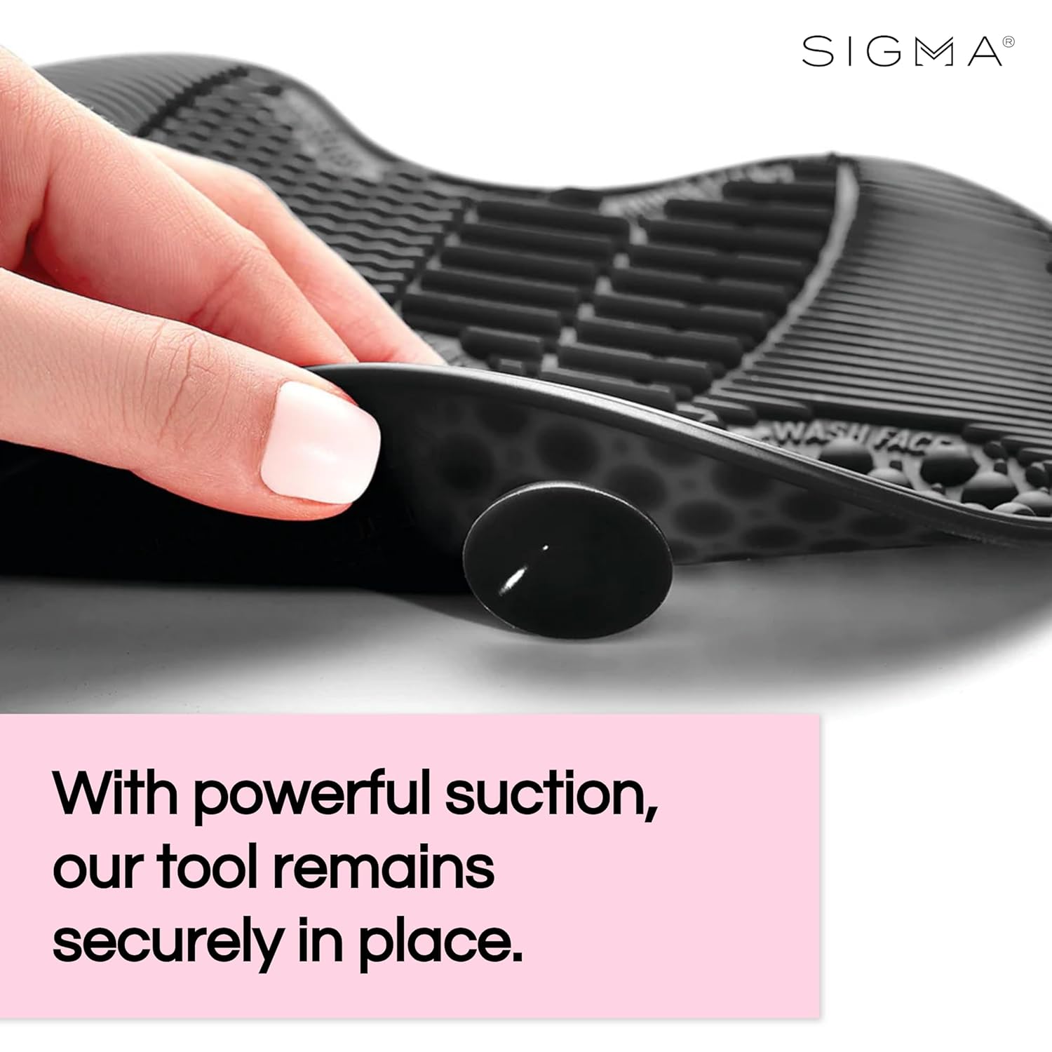 Sigma Beauty Makeup Brush Cleaner Mat – Sigma Spa Express Silicone Makeup Brush Cleaning Mat with Suction Cups for Cleaning Makeup Brushes, Compact Design Fit for Any Travel Makeup Kit (Black) - Image 4
