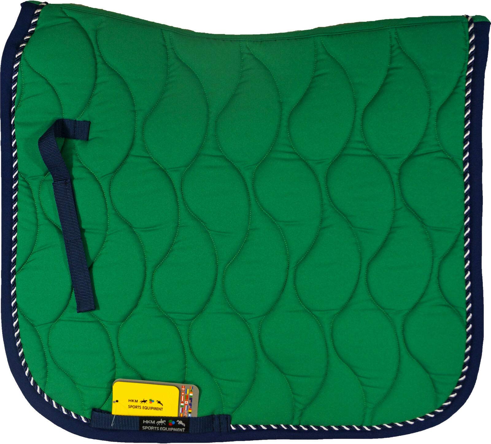 Tapis de selle poney vert HKM motif poney motif matelassé