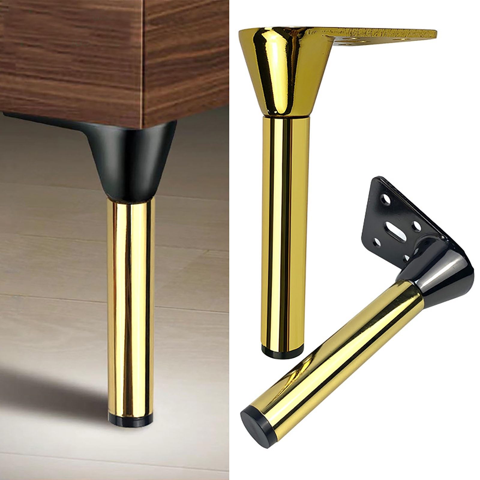 Piedi per Mobili In Metallo Piedini per Mobili Cilindriche per Comò In Stile Moderno Set di 4 Gambe per Mobili Gambe di Ricambio Fai da Te per Divano Divano Letto Tavolino da Caffè(Multi-colored,19cm/