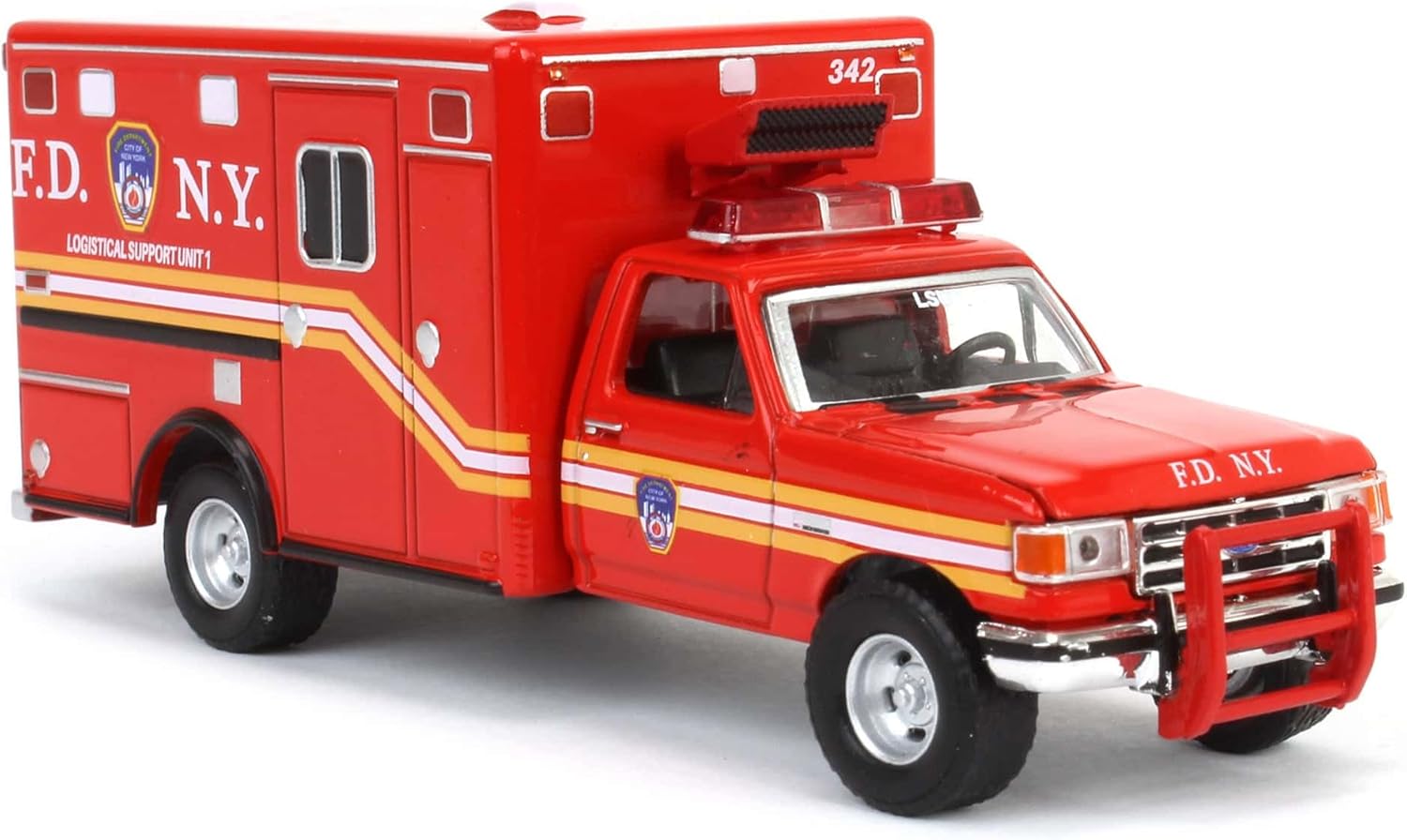 Greenlight 1/64 1989 F-350 Ambulance FDNY Support Unit First Responders 67067