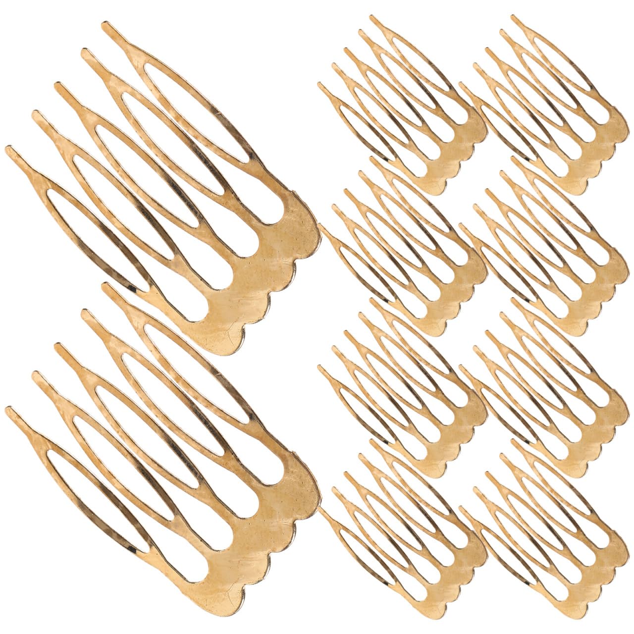 minkissy 10pcs Small Hair Combs for Women, 5 Teeth Tiny Side Hair Combs, Golden Side Combs Wedding Hair Headpieces for Women Bridal (Golden)