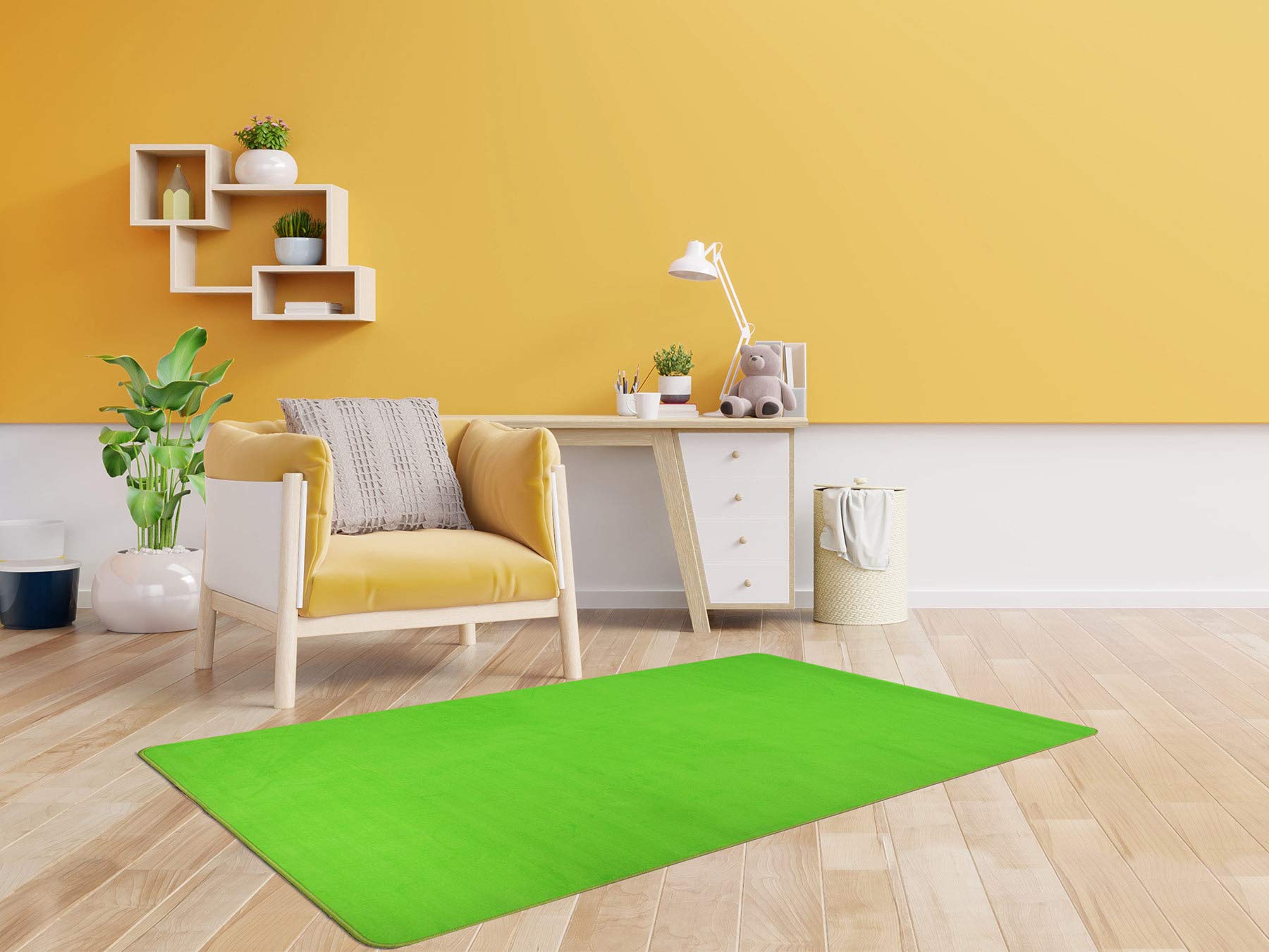 Primaflor Kinderteppich Sitzkreis | 200 x 300 cm | Grün | Feinvelours