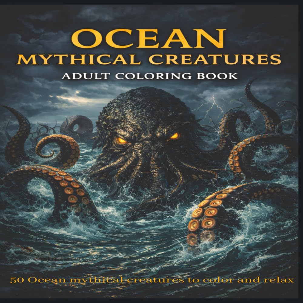 Ocean Mythical Creatures Adult Coloring Book: 50 Ocean mythical creatures to color and relax