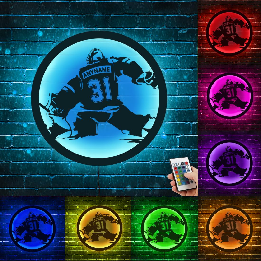 SSRUI Personalized Ice Hockey Neon Sign, Custom Hockey Name LED Lights Signs Lamp Neon Signs for Wall Decor, Livingroom Bedroom Birthday for Hockey Player — image 1