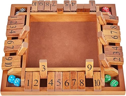 Miniatura 9 de ApudArmis Juego de mesa grande de madera con dados de cierre de 4 vías de 14 pulgadas cierre la caja para niños y adultos adición de aprendizaje