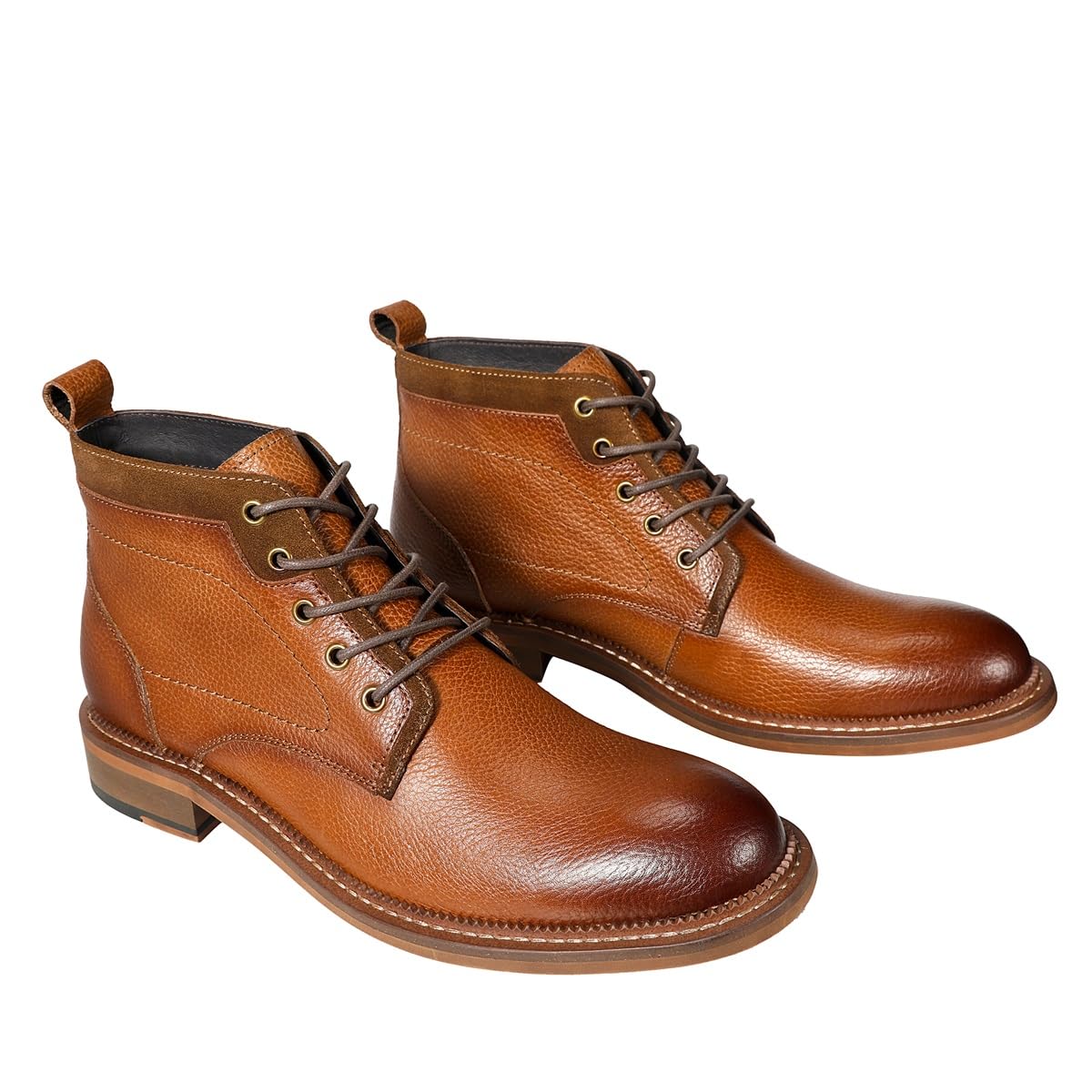 YFFUSHI Herren Stiefel Leder High Top Boots Schnürstiefel