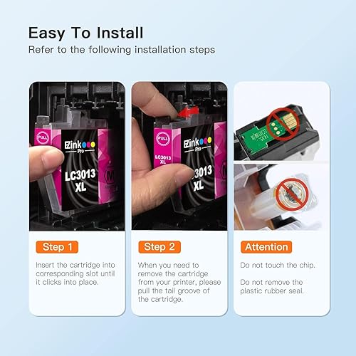 Miniatura 7 de E-Z ink Pro Cartucho de tinta compatible de repuesto para Brother LC3011 LC3013 Cartuchos de tinta negra LC3013BK LC3011BK para trabajar con