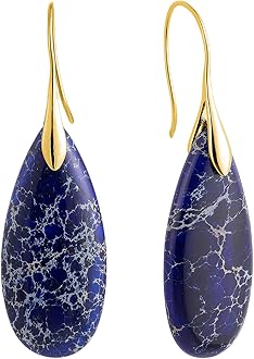 SELOVO Stone Fishhook Dangle Drop Earrings Statement Earrings for Women Stone