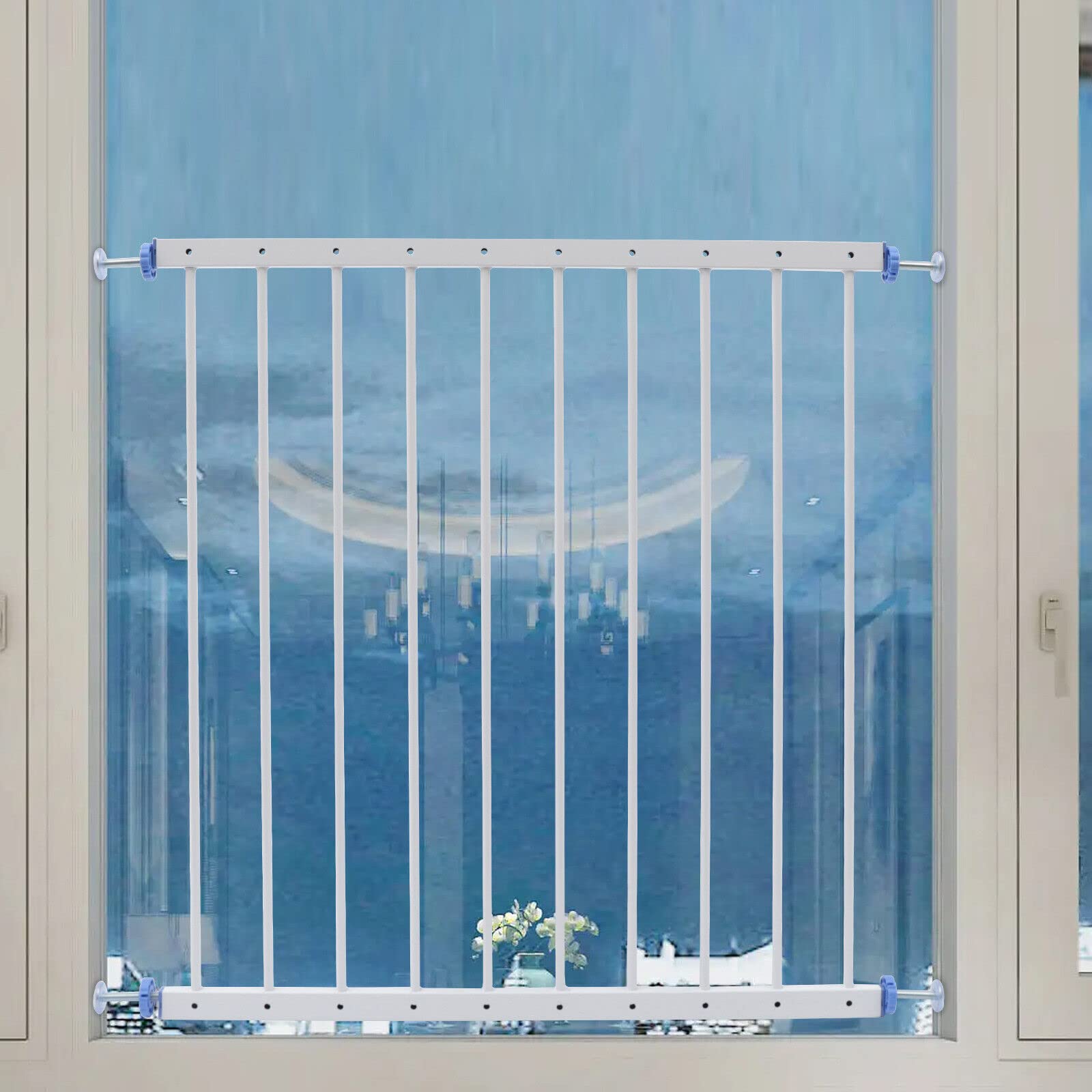 Safety Window Guard Adjustable Kid Security Window Guardrail 34''*31.5'' White, Fixed Window Guard, Single Pack – Adjustable Width, Non-Egress, Enhanced Kid Safety