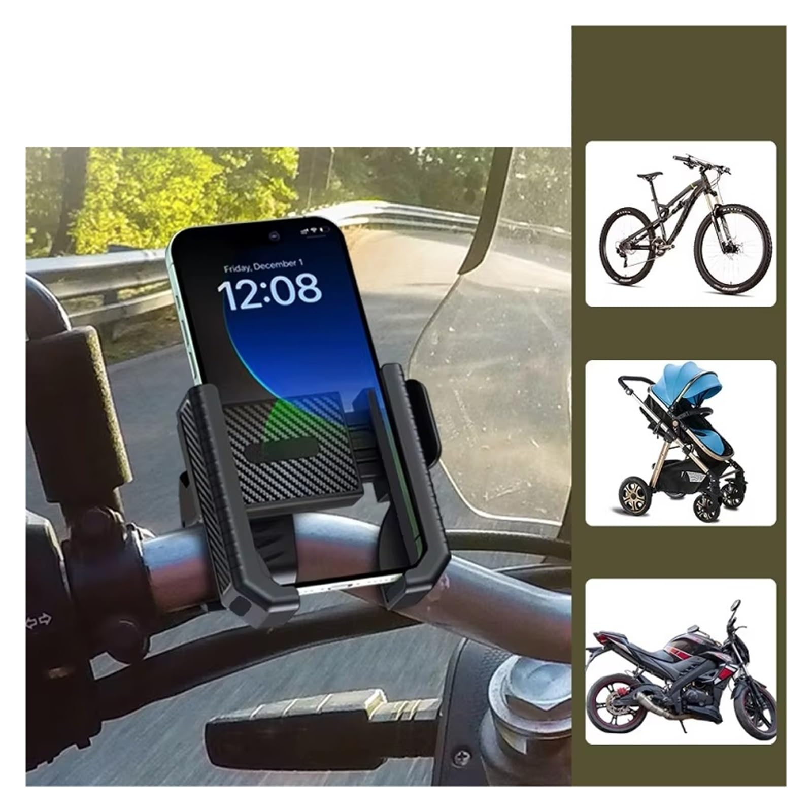 Staffa Navigazione GPS Supporto Per Telefono Bici Cellulare Manubrio Moto Universale Scooter ATV/UTV Supporto Gps Moto