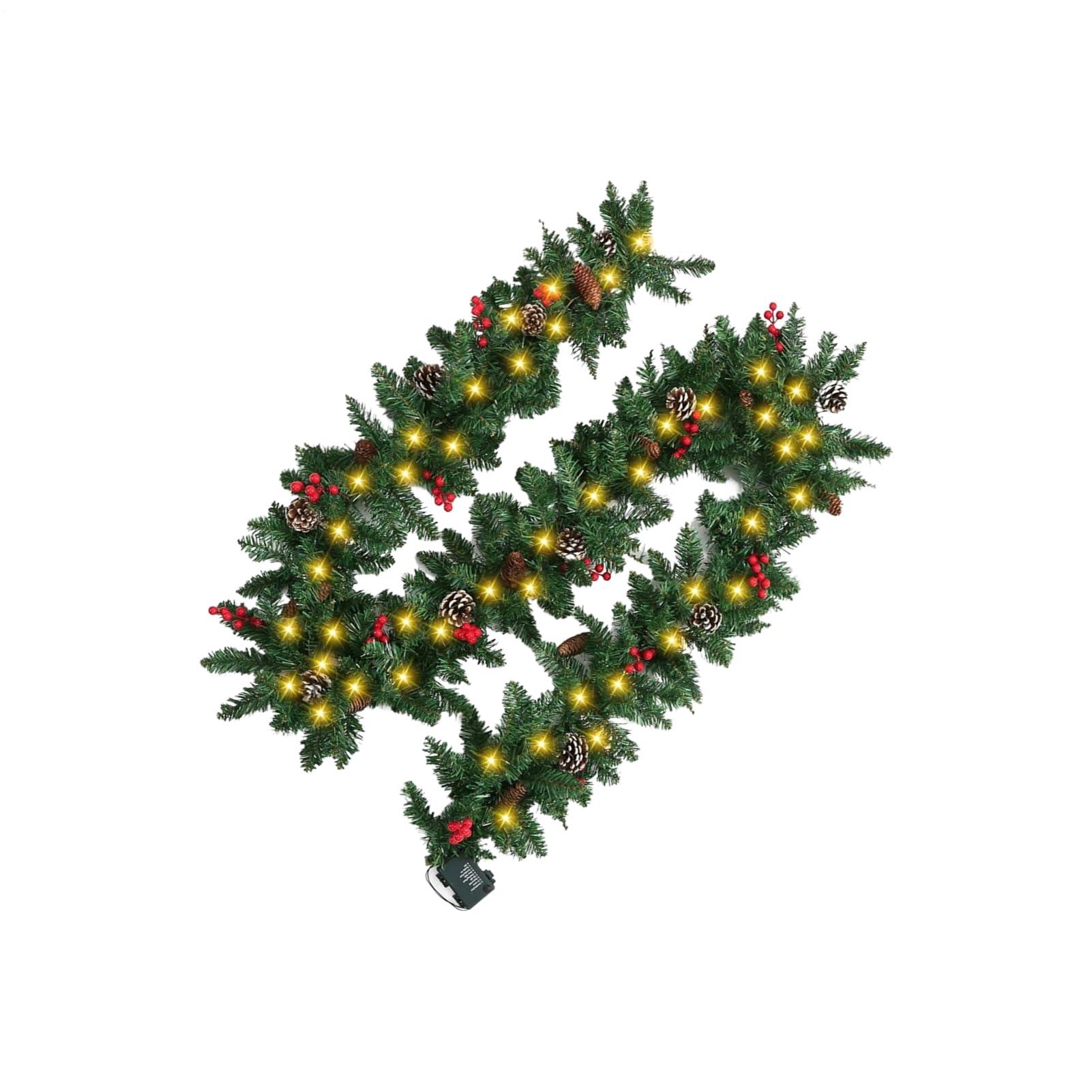 Couronnes De Noël pour Porte D'Entrée Végétation Artificielle avec Lumières