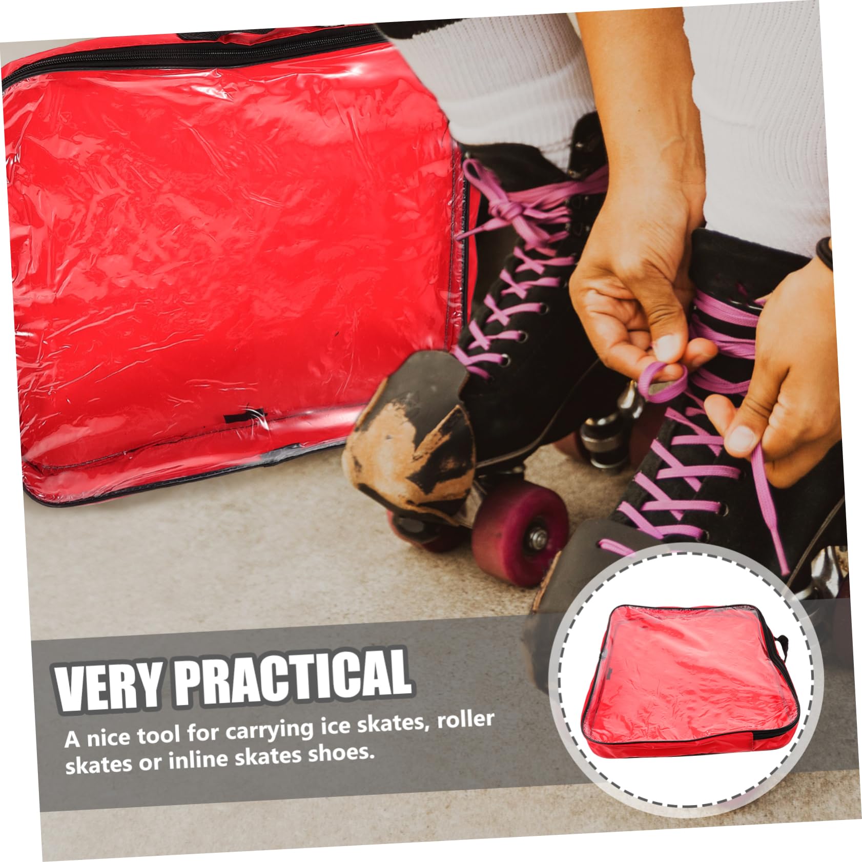 Hemoton Shoe Bag for Roller Skates Skating Shoes Storage Roller Skate Bag Pouch Holder