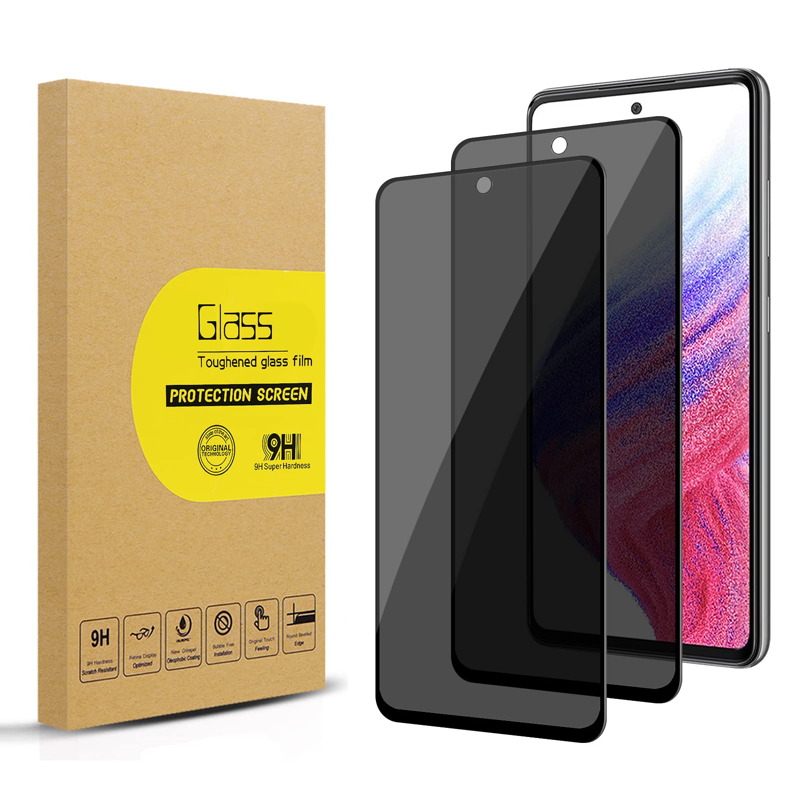 Photo 1 of Lokyoo 2 Pack Privacy Screen Protector for Samsung Galaxy A53/A51/A52s