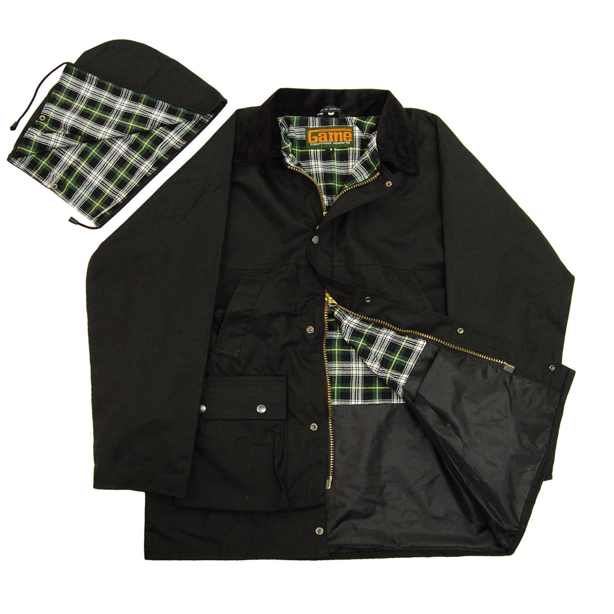 Game Unpadded Lightweight Wax Jacket Black Waterproof-Jackets Waterproof
