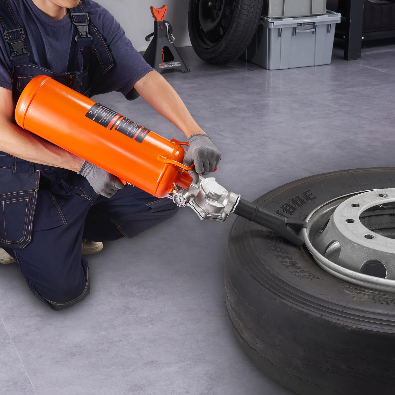 VEVOR Tire Bead Seater, 8L Air Tire Bead Blaster, 120 PSI Handheld Bead Bazooka, ulepszone przenośne narzędzie do pompowania opon, ciśnienie robocze 85-116 PSI do ciągnika, ciężarówki ATV