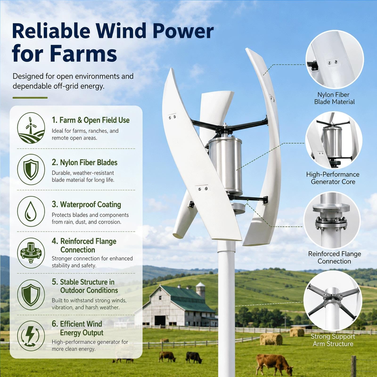 Generatore Eolico, Turbina Eolica ad Asse Verticale da 20 kW