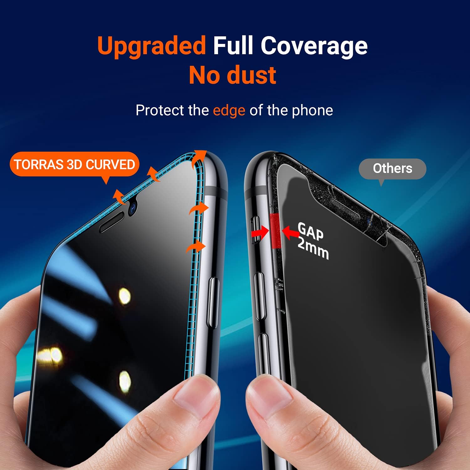 Review Product TORRAS Black Diamond iPhone 11 Pro Screen Protector Privacy iPhone X Screen Protector iPhone Xs Screen Protector [Privacy Protection] [Military Grade Shatterproof] Anti-Scratch Tempered Glass 5.8