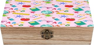 School Supplies Wooden Keepsake Box Large Acacia Decorative Storage Boxes with A Hinged Lid Natural Wood Keepsake Storage Boxes for Crafts And Photo Storage