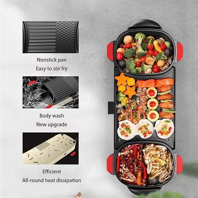 Olla Eléctrica Separable TONPOP 220V 900W con Parrilla miniatura 6