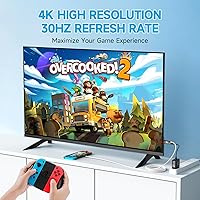 Vista 8 de Adaptador HDMI portátil mejorado compatible con Nintendo Switch 2017OLED solamente, cable USB C a HDMI reemplaza el muelle de interruptor original