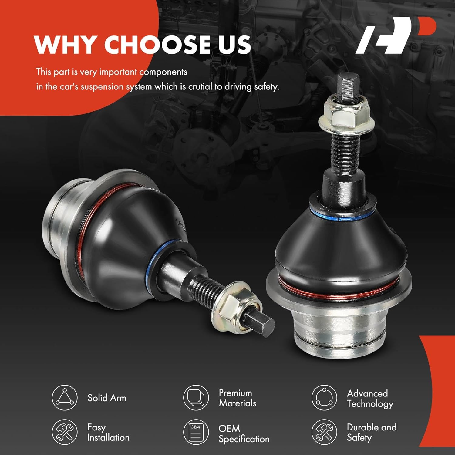 A-Premium 2 x Front Upper Ball Joint, Compatible with Ford Bronco 2021 2022 2023