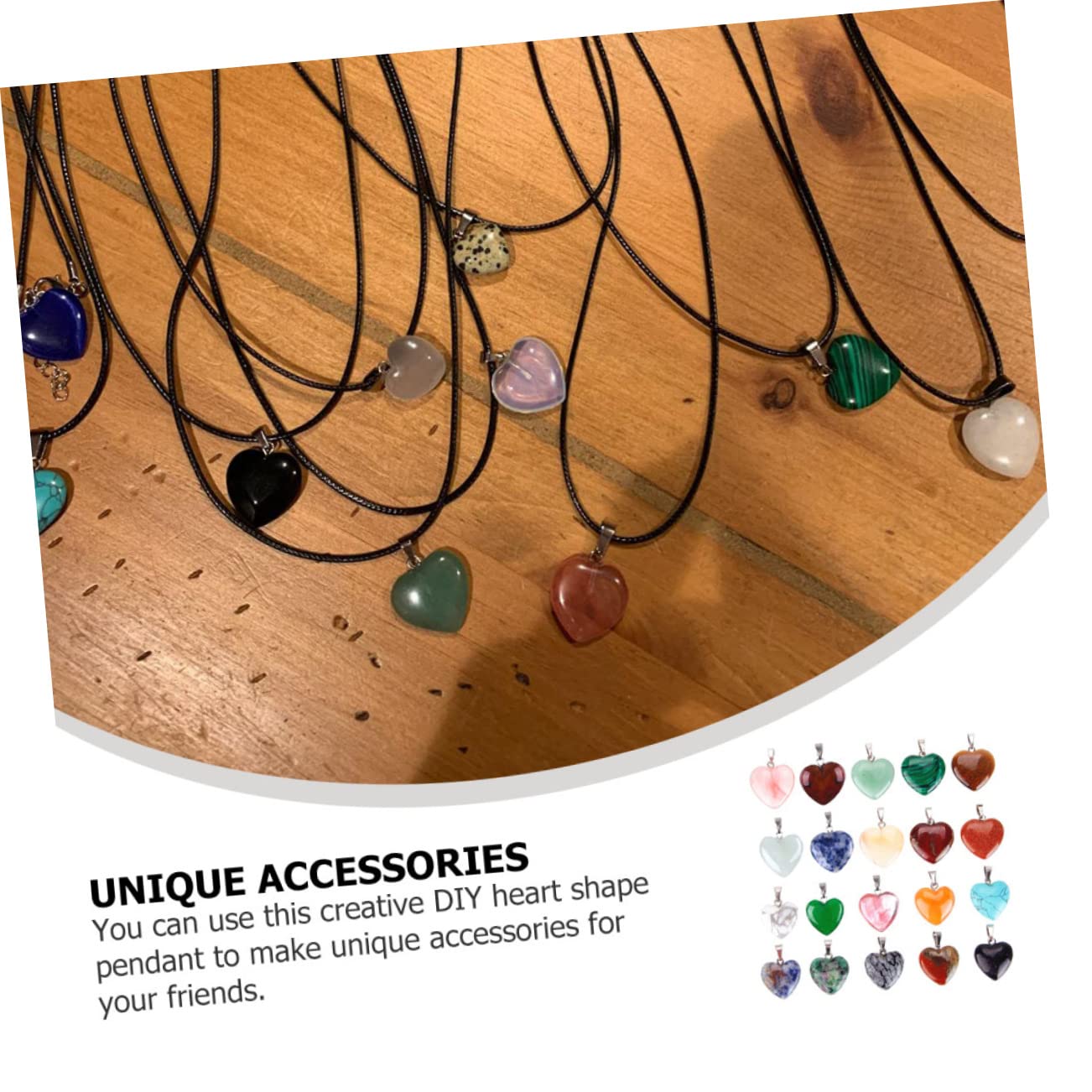 DOITOOL Ciondoli Pietra Naturale Forma Cuore Per Creazione Gioielli Diy Accessori Unici Per Collane E Braccialetti Fai Da Te Stili Casual E Decorativi
