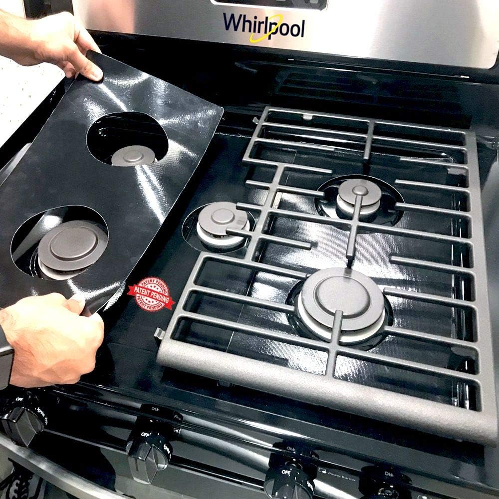 Stove Protector Liners Compatible with Whirlpool Stoves, Whirlpool Gas Ranges - Customized - Easy Cleaning Liners for Whirlpool Compatible Model WFG505M0BS3