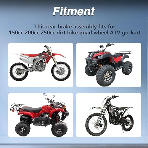 Miniatura 3 de Sistema de pinza de freno de disco trasero hidráulico compatible con Dirt Bike Quad Wheel ATV Go-kart 150cc 200cc 250cc Dune Buggy