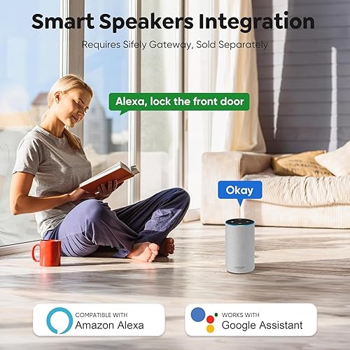 Miniatura 7 de Cerradura inteligente de huella dactilar Bluetooth con pestillo y teclado. Se adapta a la mayoría de puertas de EE. UU., instalación de bricolaje