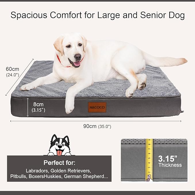 Colchoneta Ortopédica para Perros Mediano Grande 35x24 Pulgadas Lavable e Impermeable miniatura 3