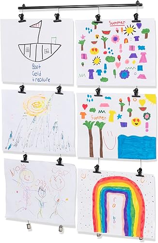 Miniatura 3 de You Have Space Soporte para fotos con 4 cuerdas de cable de metal y 20 clips magnéticos, color negro