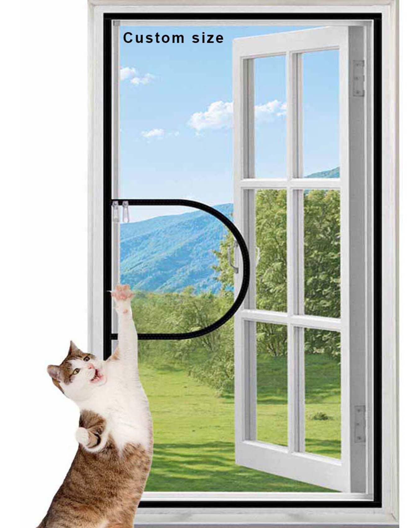 Custom Window Protection for Cats Self-Adhesive Safety Net,Indoor Fly Screen Netting Balcony Window Guard Nets to Keep Bugs Out Anti-Mosquito