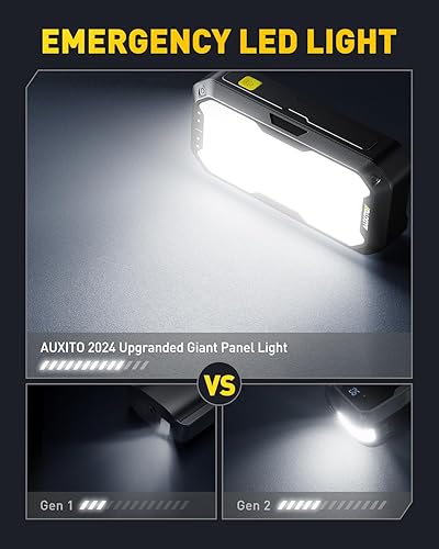 Miniatura 6 de AUXITO Arrancador portátil  Batería de coche de 4000 A (8L de gasolina7L diesel) 2000LM luz de campamento, caja de salto de 12 V con 4 modos de luz