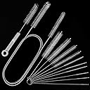 Pipe Cleaner Brush - Flexible Stainless Steel Plus Handle Brushes 12-Piece Set Long Straw Cleaning Brushes and Soft Sewer Brushes Cleaning Equipment cpap Hose Brush
