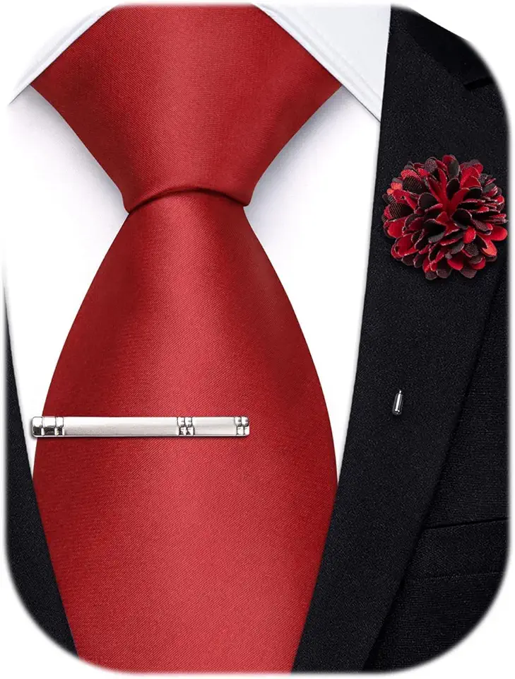 Gravatas masculinas de seda extralongas sólidas de 63/177.8 cm para homens grandes e altos com alfinete de lapela e clipe de gravata para casamento de negócios