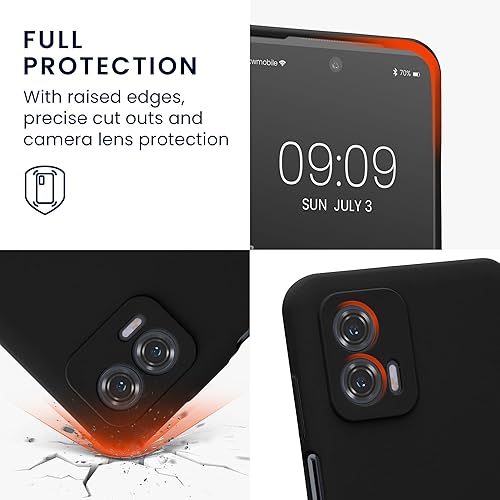 Miniatura 3 de kwmobile Funda compatible con Motorola Moto G73 5G - Funda delgada de silicona TPU - Acabado suave al tacto - Negro
