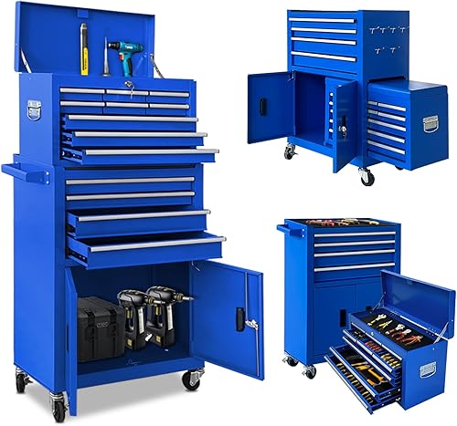 Cofre de herramientas de 13 cajones con doble manija de puerta, 2 en 1, baúles de herramientas desmontables con ruedas y cajones, caja de disponible en Yaxa Guatemala