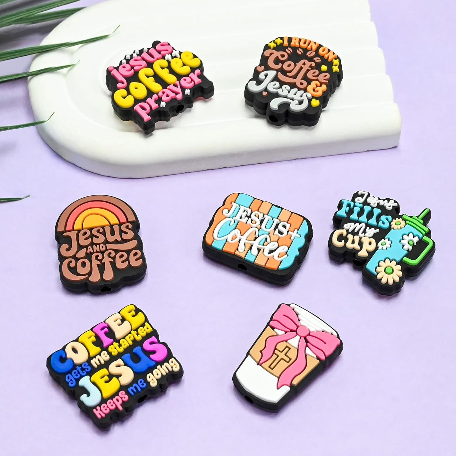 Silicone Focal Beads Bulk,63PCS Different Jesus Focal Beads for Pens/Necklace/Keychains/Bracelets Christian Gifts