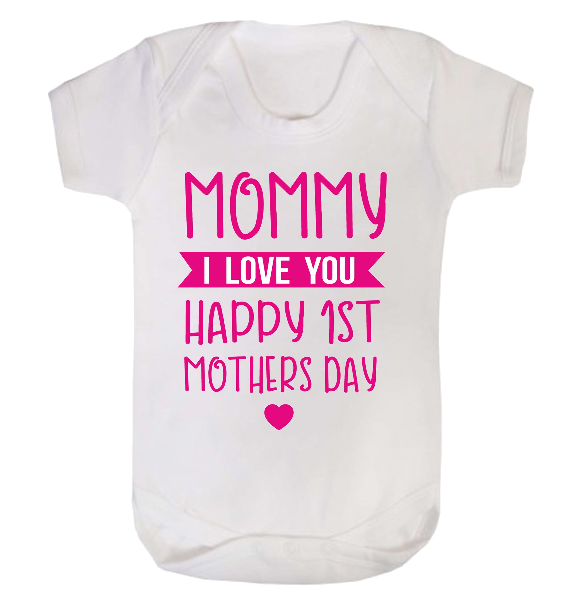 Reality Glitch White Happy First Mothers Day I Love You Babygrow