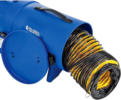 Miniatura 8 de Global Industrial Ventilador de soplador de espacio limitado de 8 pulgadas, conducto de 25 pies, plástico rotomold, 1000 CFM, 13 HP