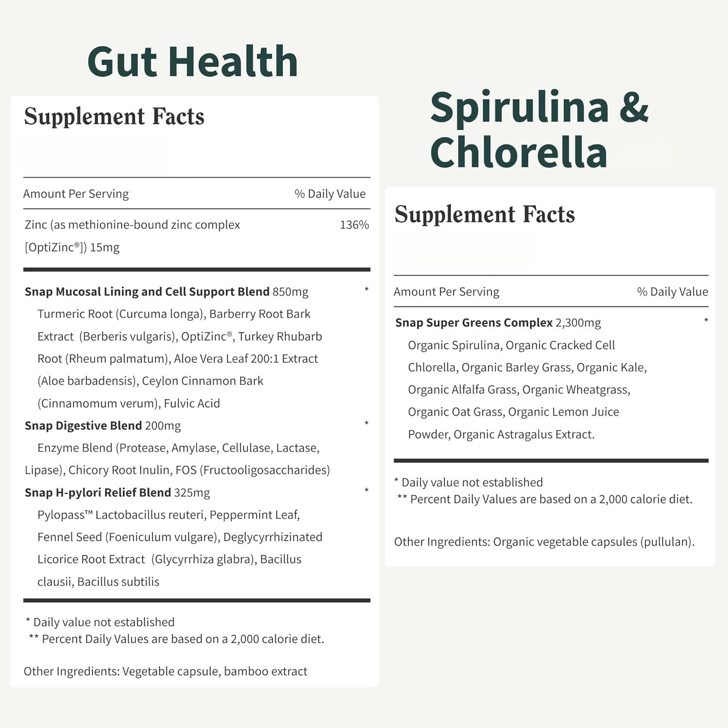 Paquete Espirulina Chlorella Orgánica con Probiótico + Verdes
