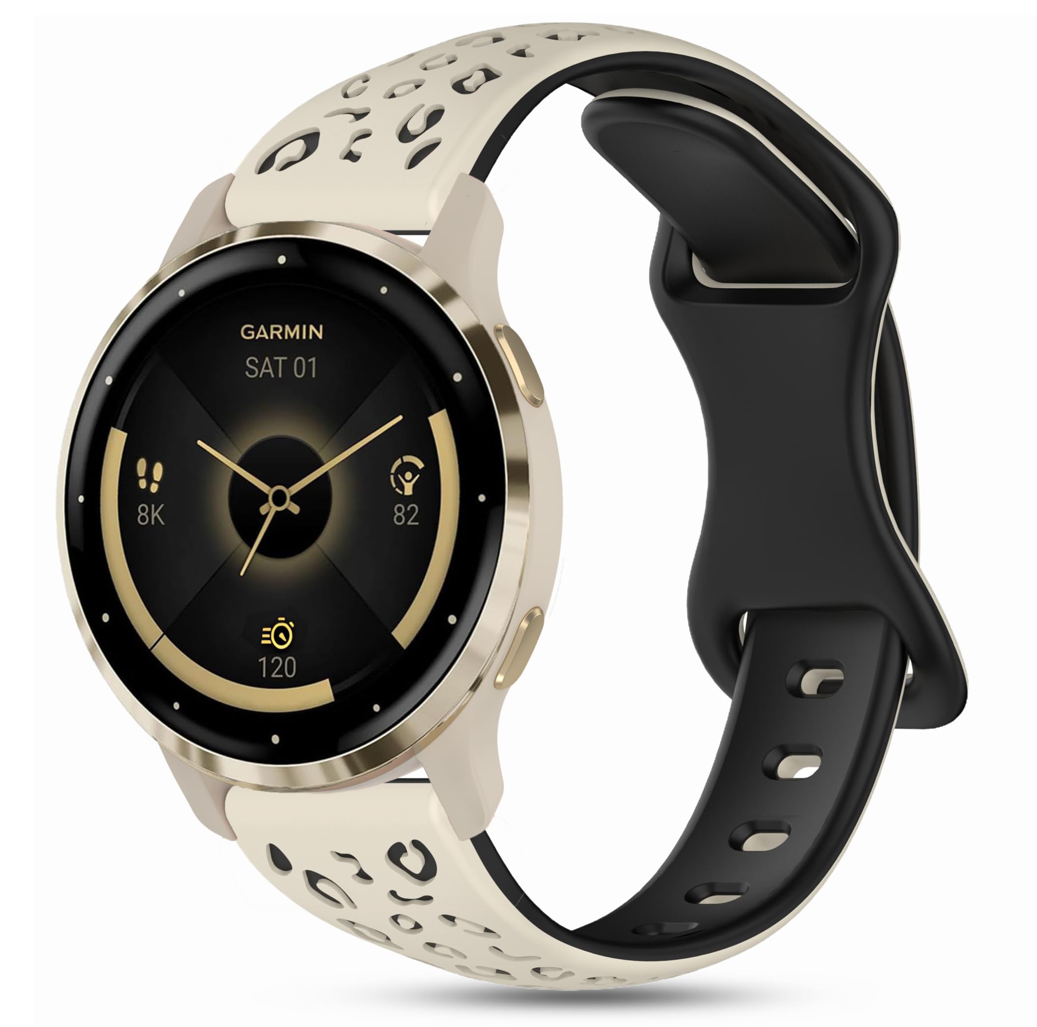 Laband 18mm Slim Silicone Band Compatible with Garmin Venu 3S 41mm/Venu 2S/Vivoactive 4S/Vivomove 3S/Venu 4 41mm/Forerunner 255S/Forerunner 265S, Soft