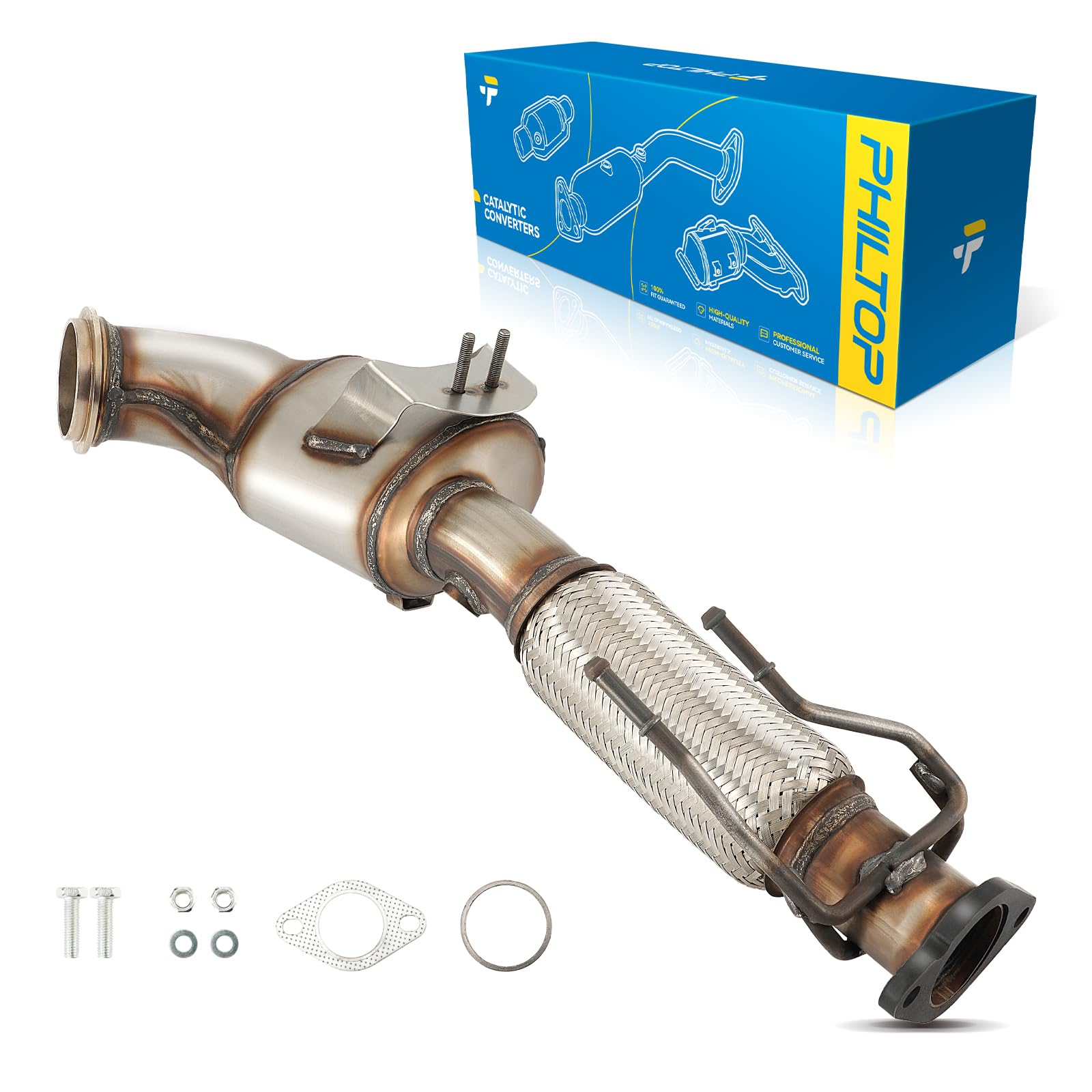PHILTOP Direct-Fit Catalytic Converter Kit W/Gasket Compatible with Ford, Lincoln 2013-2016 Escape 2.0T, 2015-2016 MKC 2.0T Replace# 31689-CNG-5, 103442-CHN-1, 16877, 644127, 30613 (EPA Compliant)-image-3